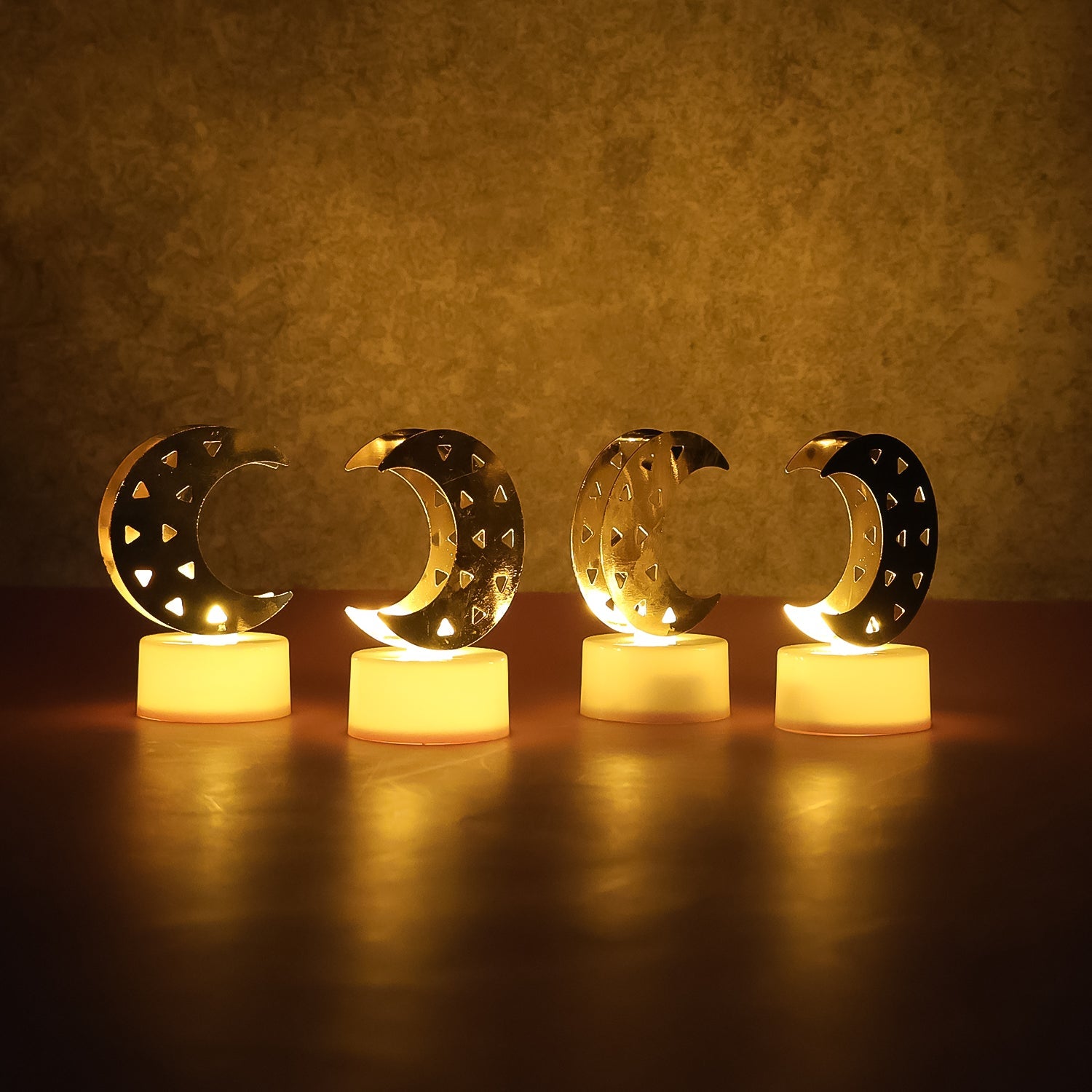 Decorative Moon Shaped Flameless LED Candles (4 Pc) Decorative Moon Shaped Flameless LED Candles (4 Pc)